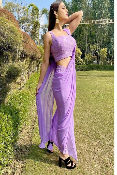 Admiring Embroidery Heavy Work Gown For girls