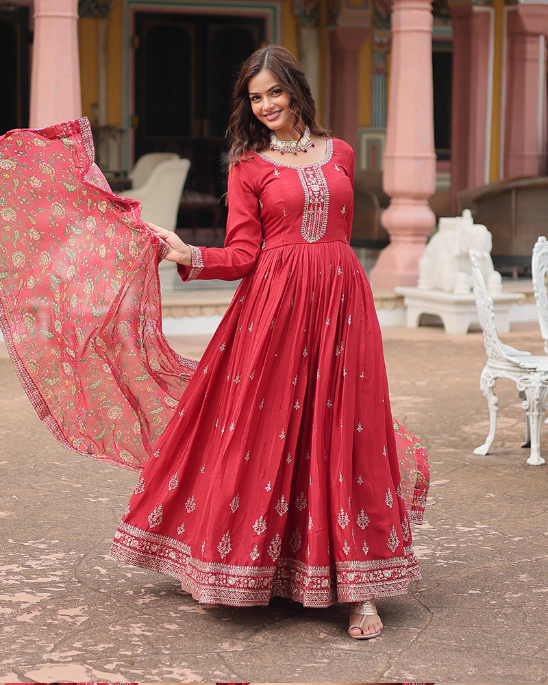 Admirable Designer Heavy Work Stylish Gown for girls