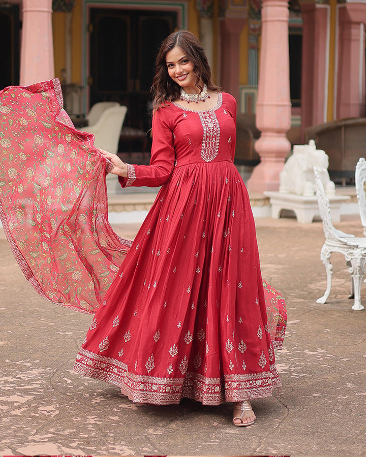 Admirable Designer Heavy Work Stylish Gown for girls
