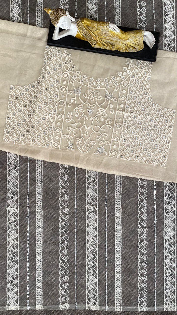 Refreshing cream Color saree for women