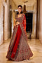 red Color Jardoshi Embroidery Work Function Wear Lehenga choli for bride