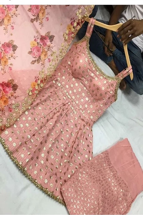 Anarkali Designer Printed Gown for girls