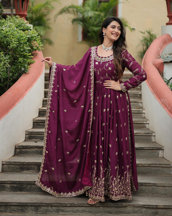 purple Color Designer Salwar Suits For Women
