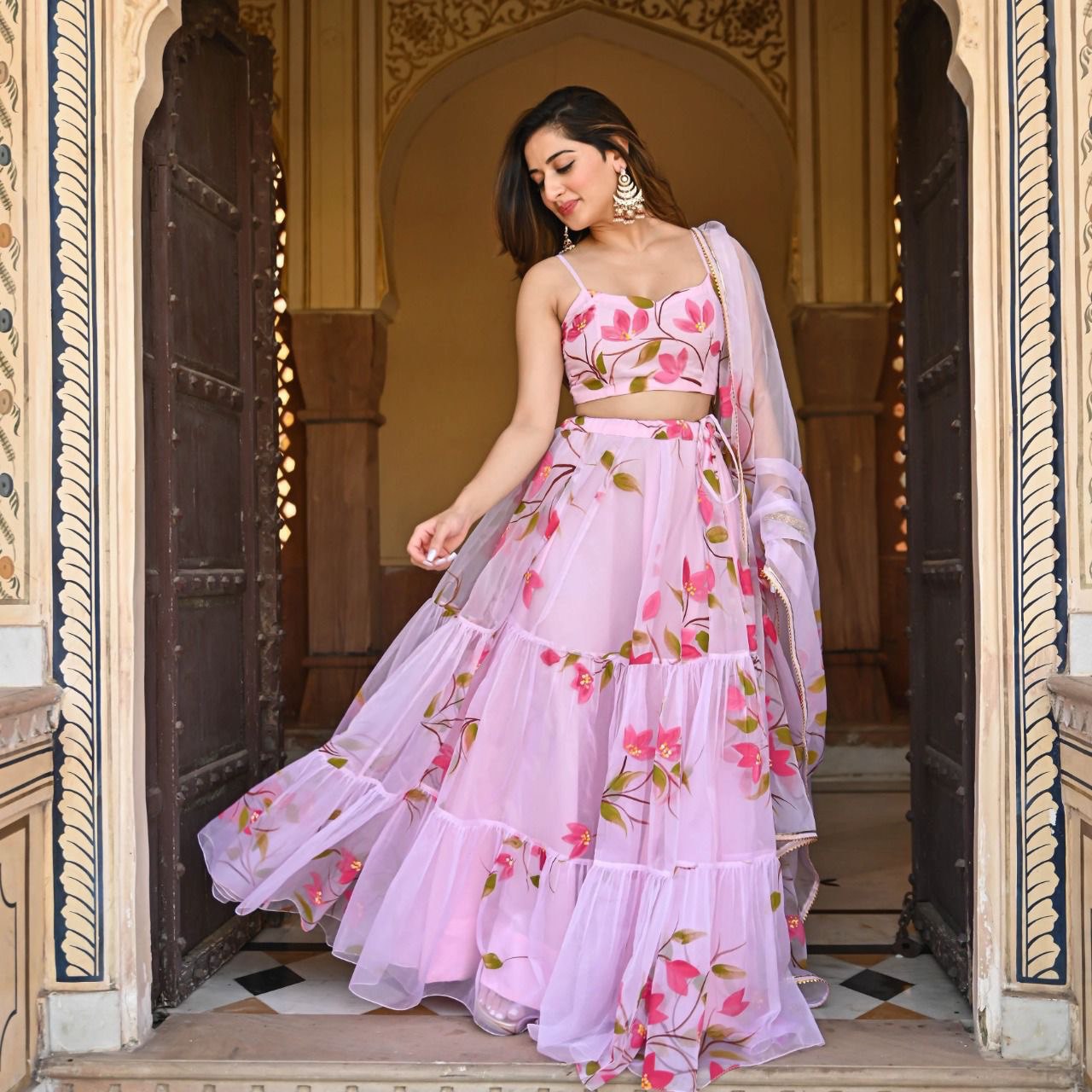 Attractive light Pink Color Heavy Sequvnce Work Lehenga Choli Bride