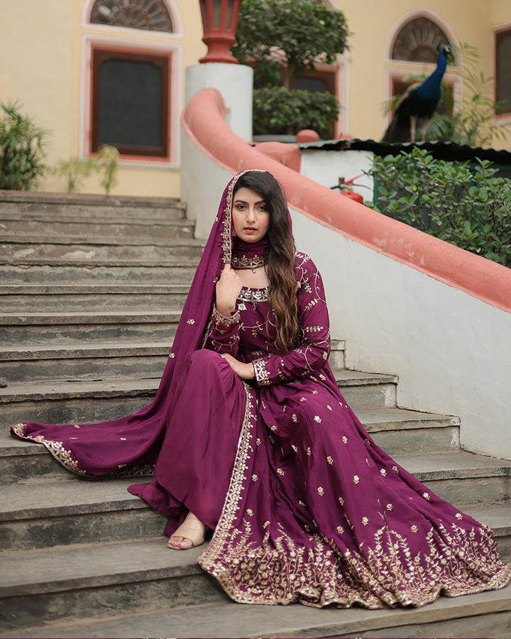 purple Color Designer Salwar Suits For Women