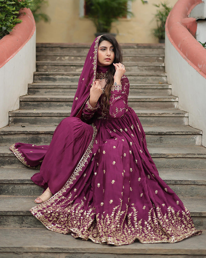 purple Color Designer Salwar Suits For Women