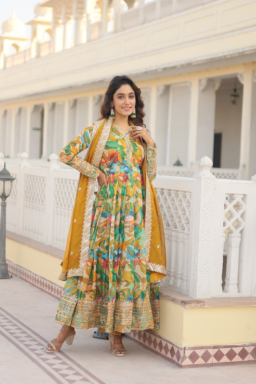 Latest Designer Fancy Online Gown with dupta