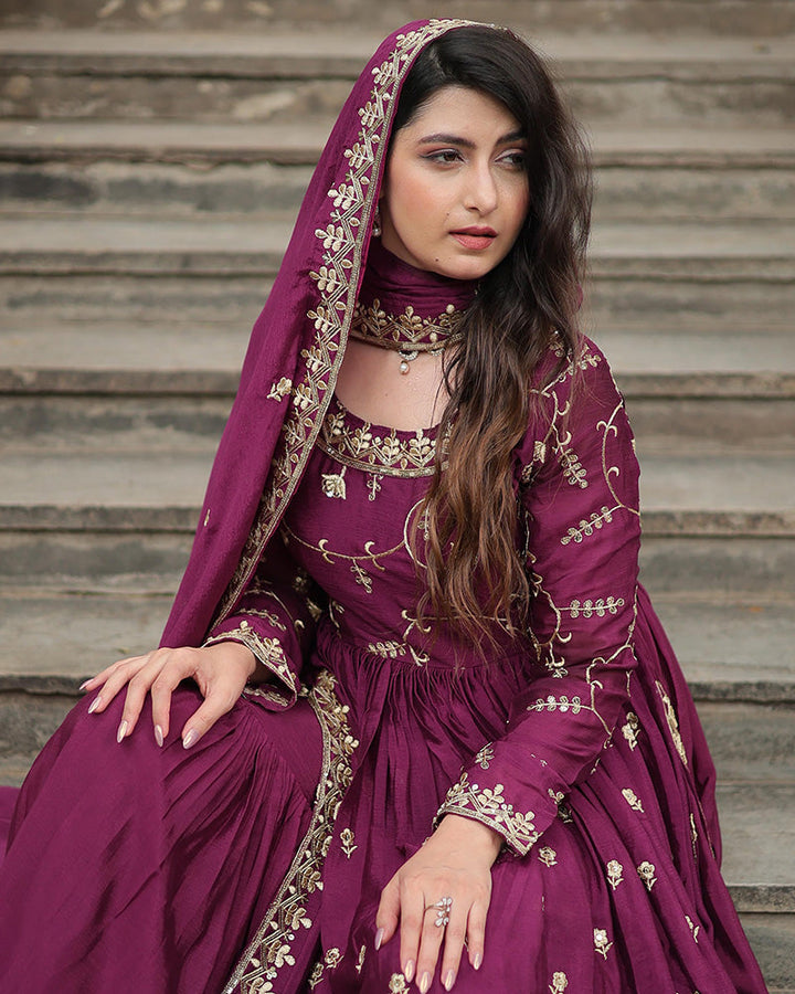 purple Color Designer Salwar Suits For Women