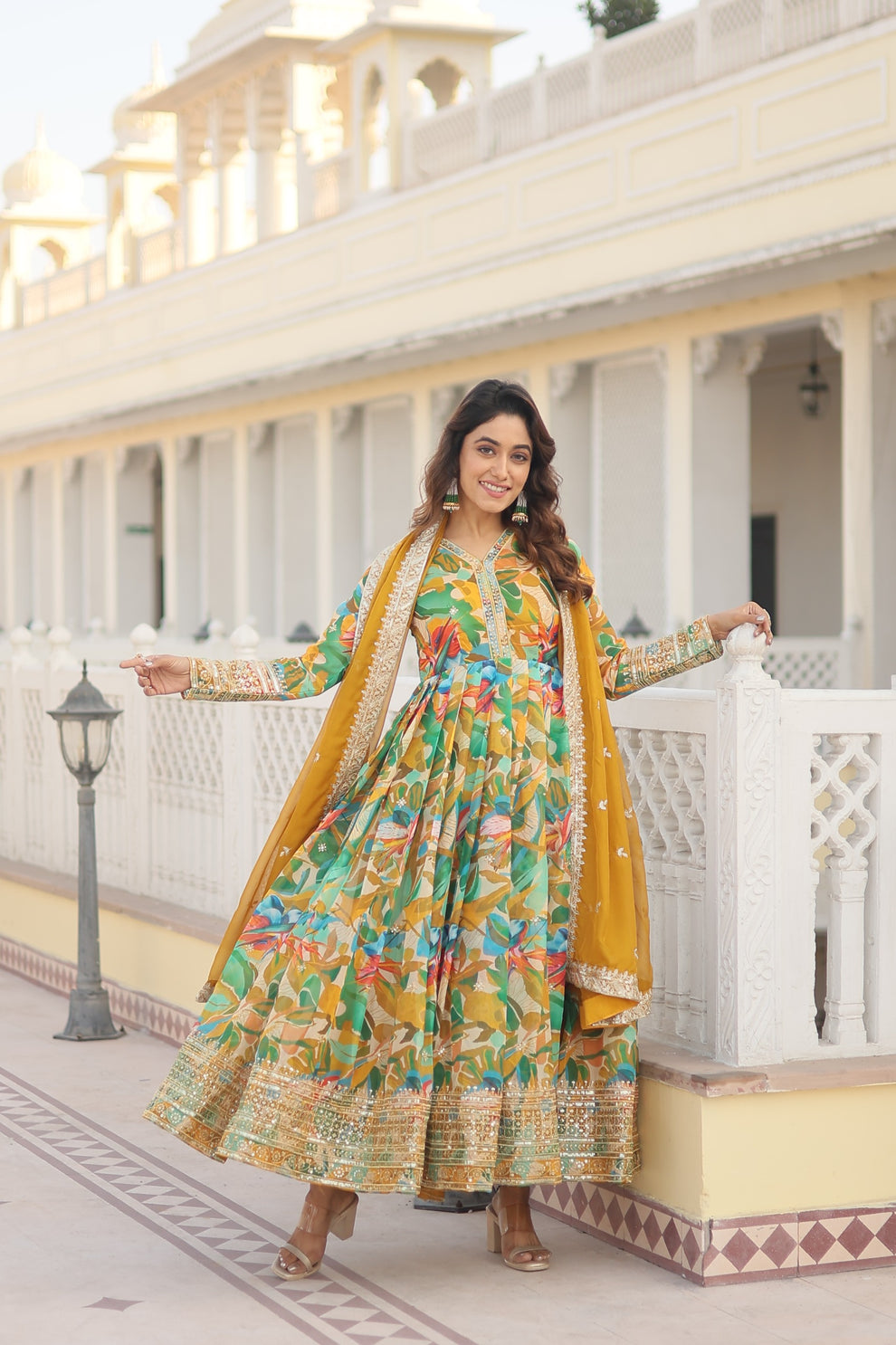 Latest Designer Fancy Online Gown with dupta