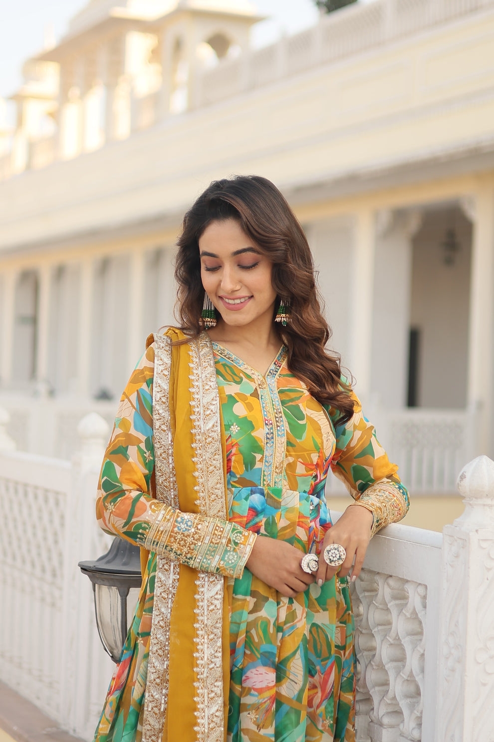 Latest Designer Fancy Online Gown with dupta