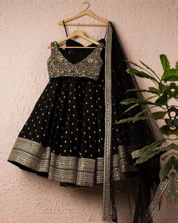 black color Captivating Designer Embroidery Mirror Work Lehenga Choli for girls