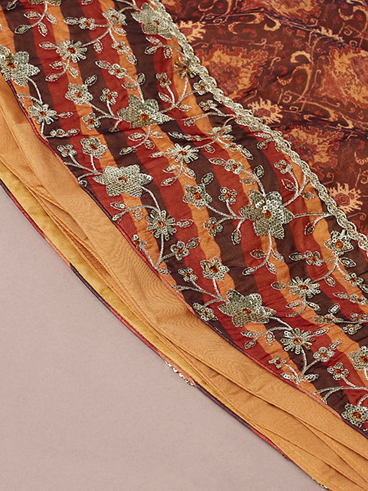 brown and orange Color Lowest Price Online Lehengha Choli Collection for women