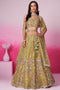 multi Color Soft Silk Jardoshi Work Designer Art Silk Lehenga Choli for birde