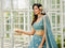 sky blue color Work Soft Silk Embroidery Work Lehenga Choli For Girls & bride