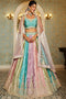multi color Party Wear Embroidery Work Lehenga Choli Online Design for bride