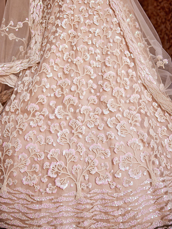light pink Color Soft Banglory Silk Lehenga Choli Desgin for bride