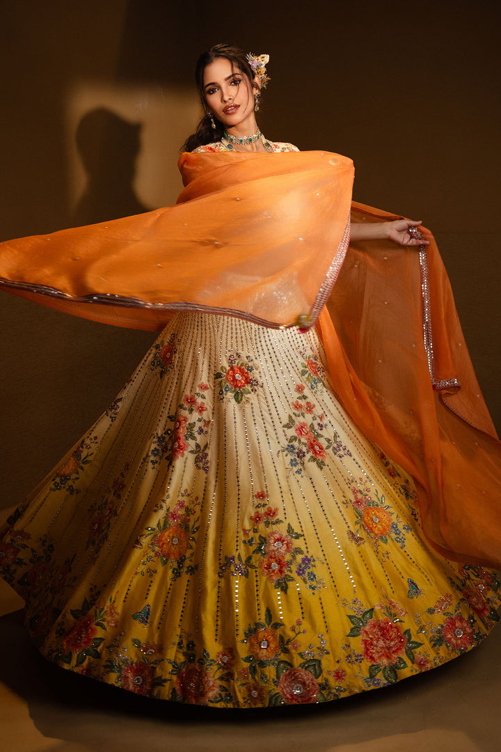 multi Color Printed Silk Occasion Wear Lehenga Collection for bride