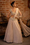 light beige color Bangalore Silk Mirror Embroidery Work Lehenga Engagement for bride