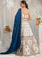 white color Heavy Work Silk Jardosi Work Lehenga Choli For Women