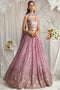 light pink Color Net With Embroidery Work Lehenga Choli for bride
