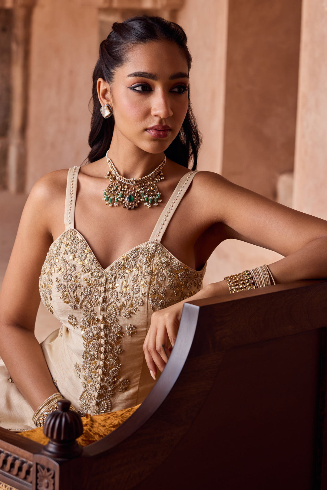 Velvet Mirror white color Salwar Suits Online