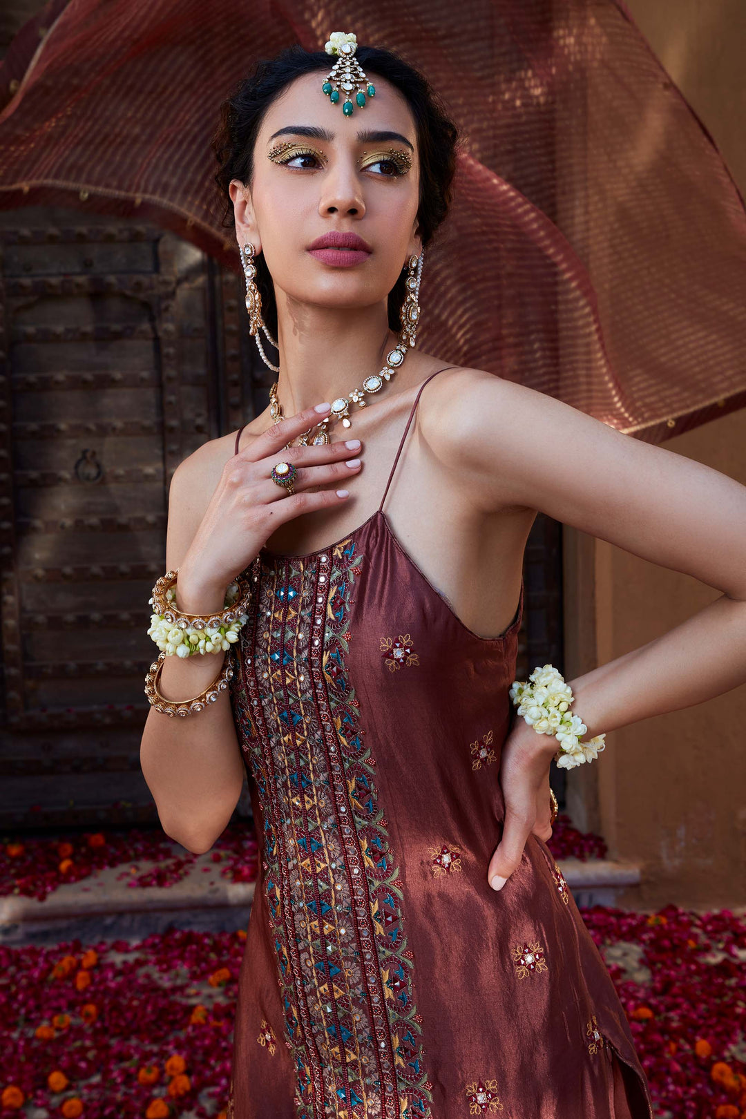 Embroidery Work Pure Satin Silk Salwar Suits For Girls