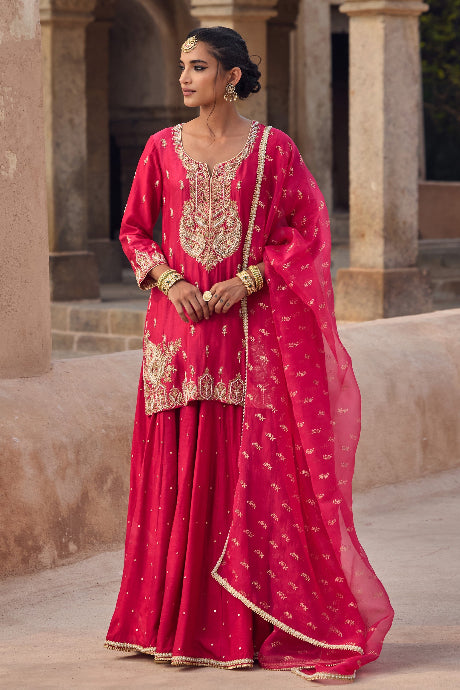 pink color Heavy Embroidery Work Salwar Suits