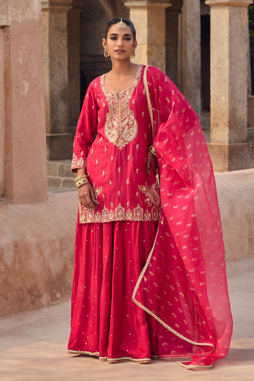 pink color Heavy Embroidery Work Salwar Suits