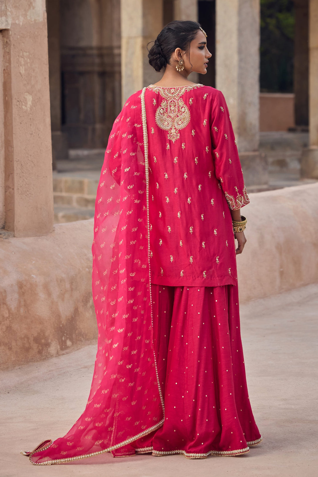 pink color Heavy Embroidery Work Salwar Suits