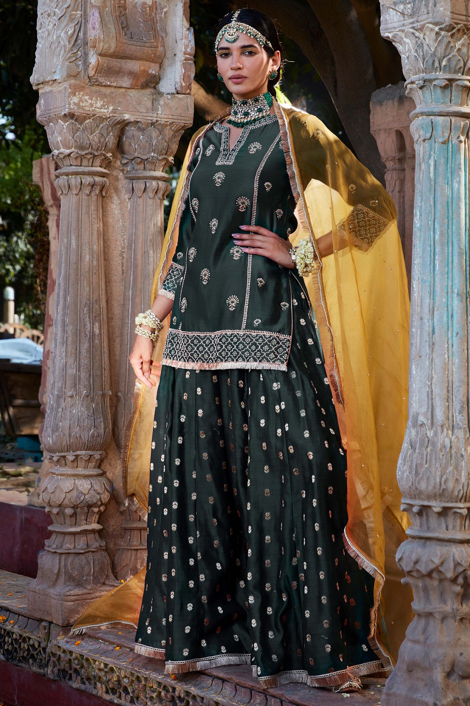 Gorgeous dark green Color Regular Wear Salwar kameez for girls