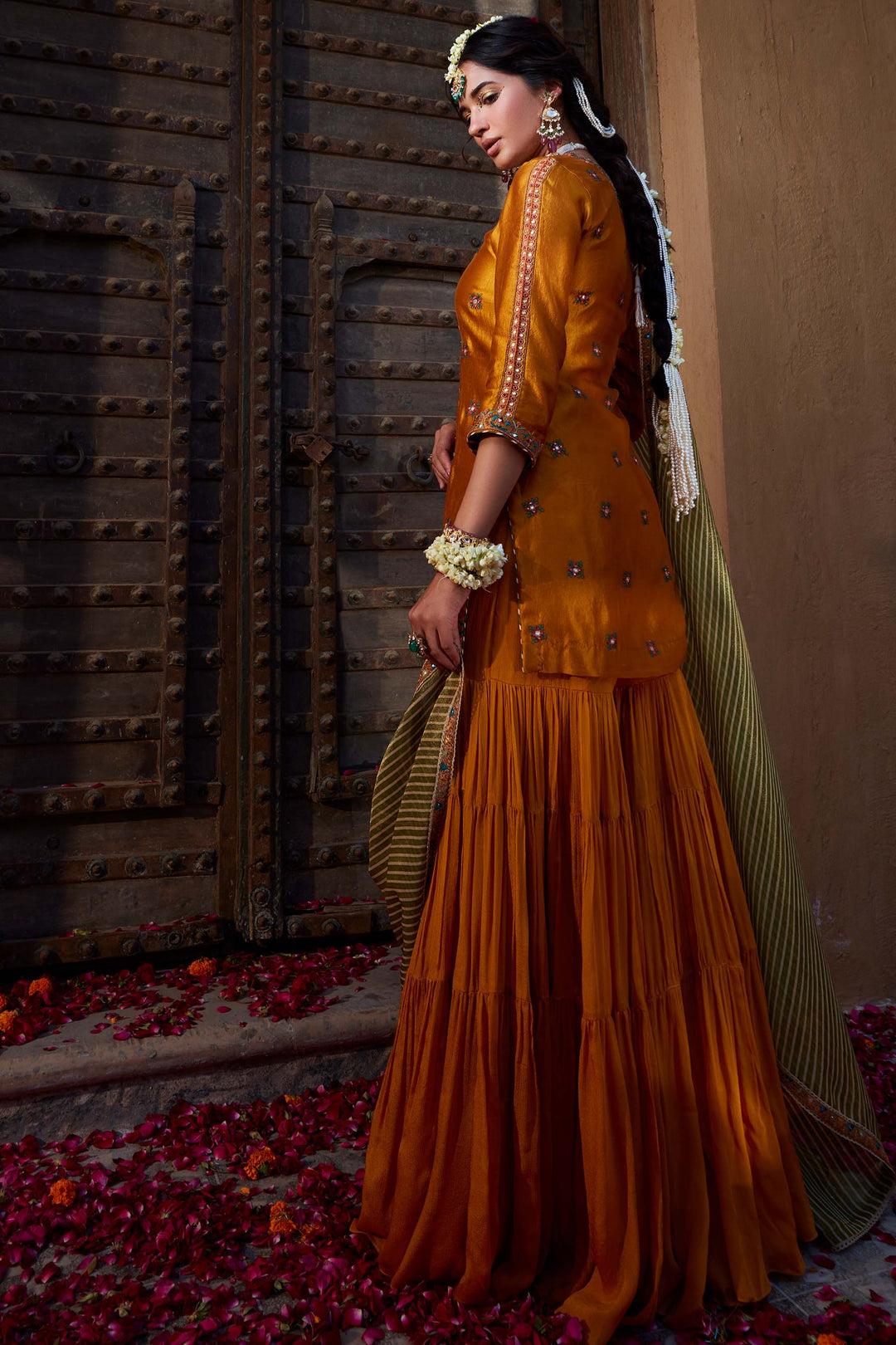 yellow color Beautiful Fashionable Pure Cotton Silk Embroidery Hand Work Kurti,Plazoo