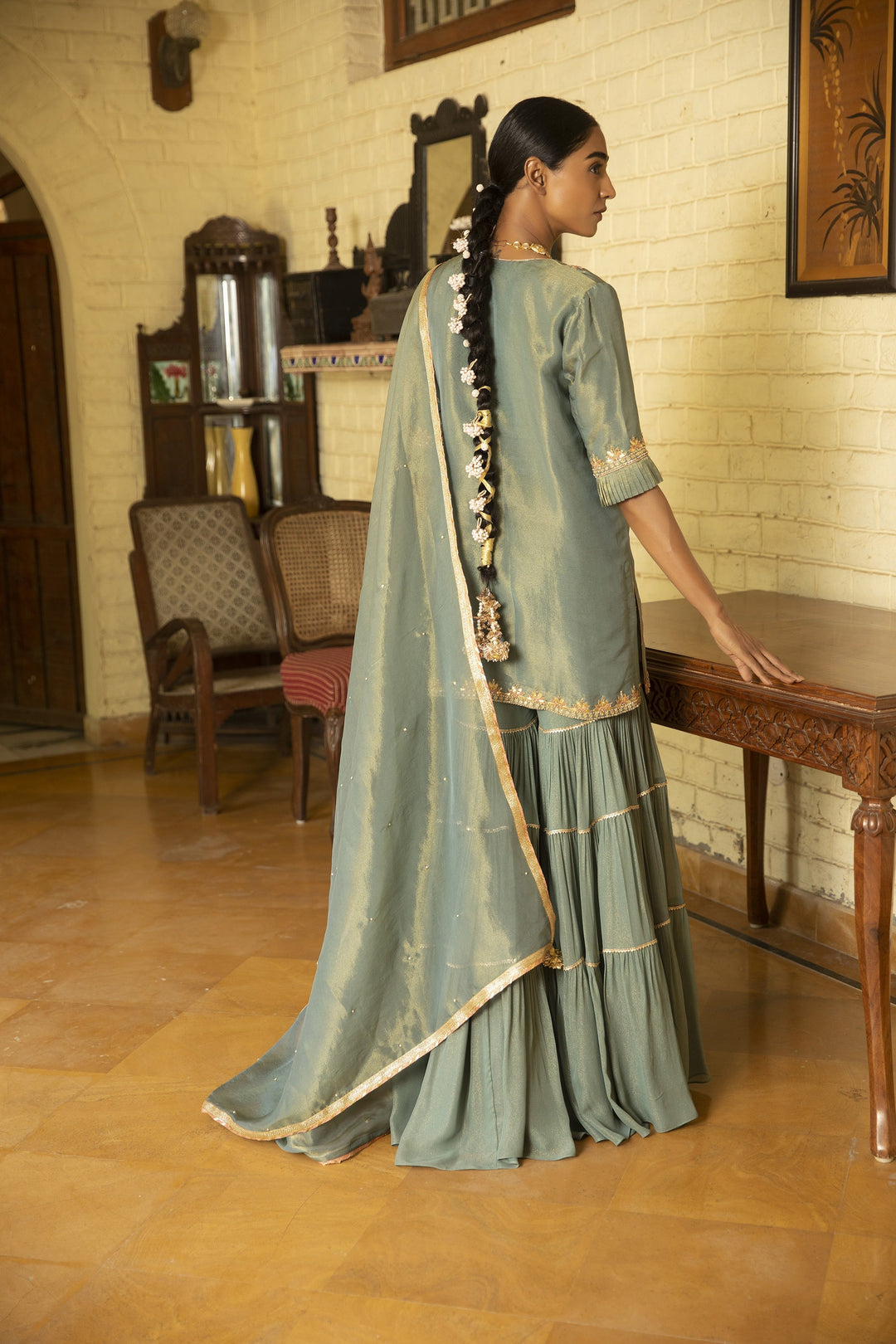 gray Color Mirror Fancy Salwar Suits Designs