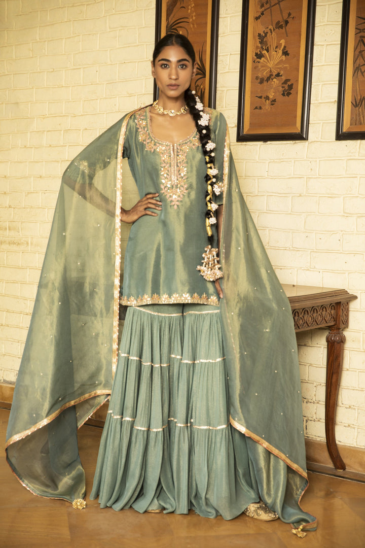 gray Color Mirror Fancy Salwar Suits Designs