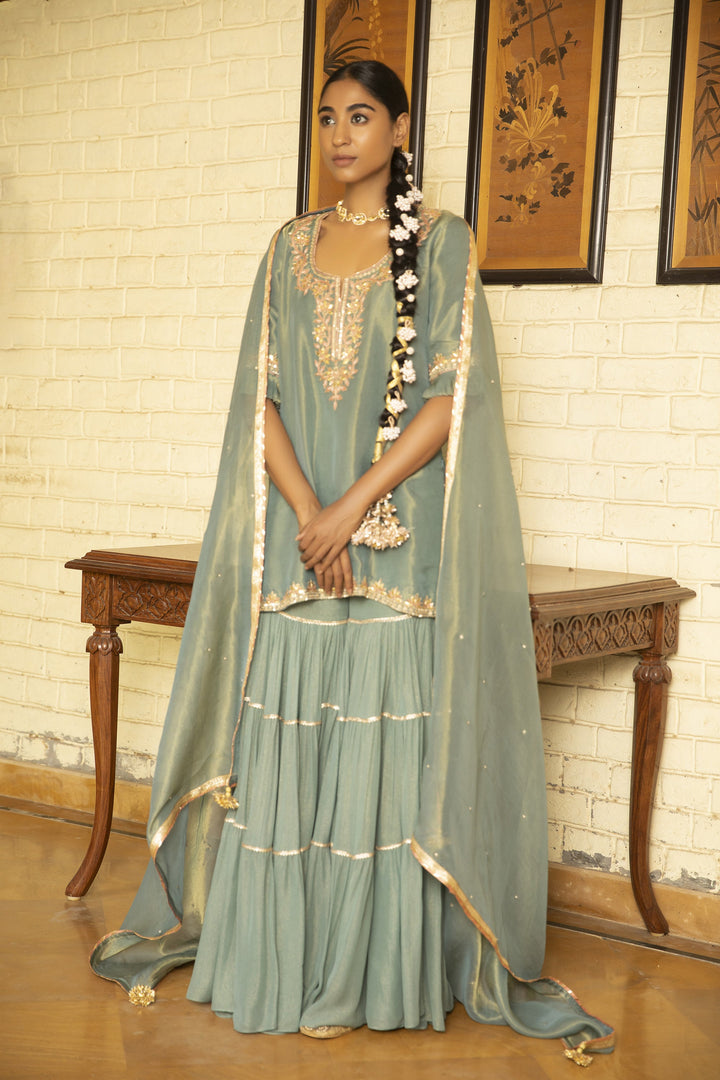 gray Color Mirror Fancy Salwar Suits Designs