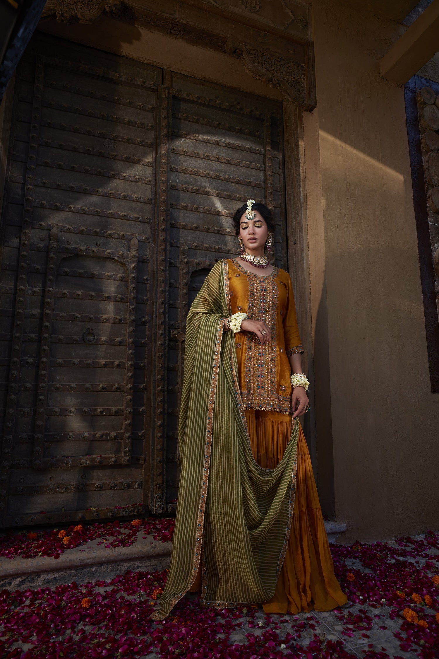 Admirable yellow Color Designer Heavy Work Designer Sarara And Kurti