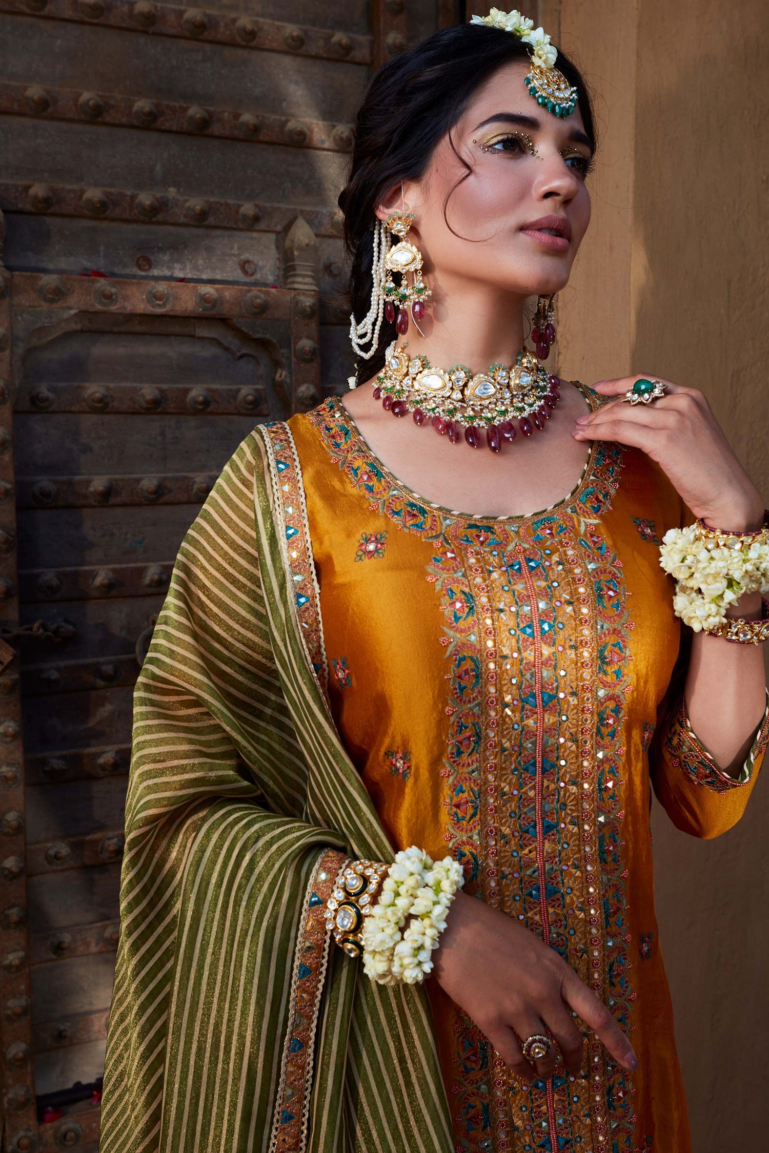 Admirable yellow Color Designer Heavy Work Designer Sarara And Kurti