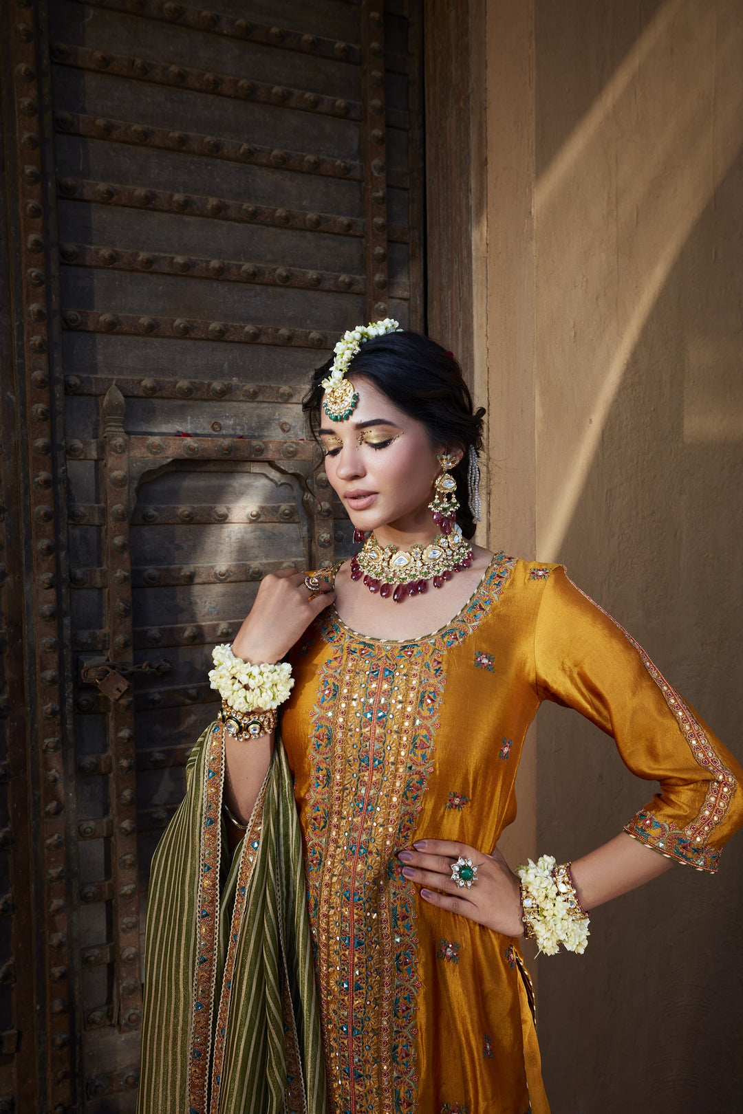 Admirable yellow Color Designer Heavy Work Designer Sarara And Kurti