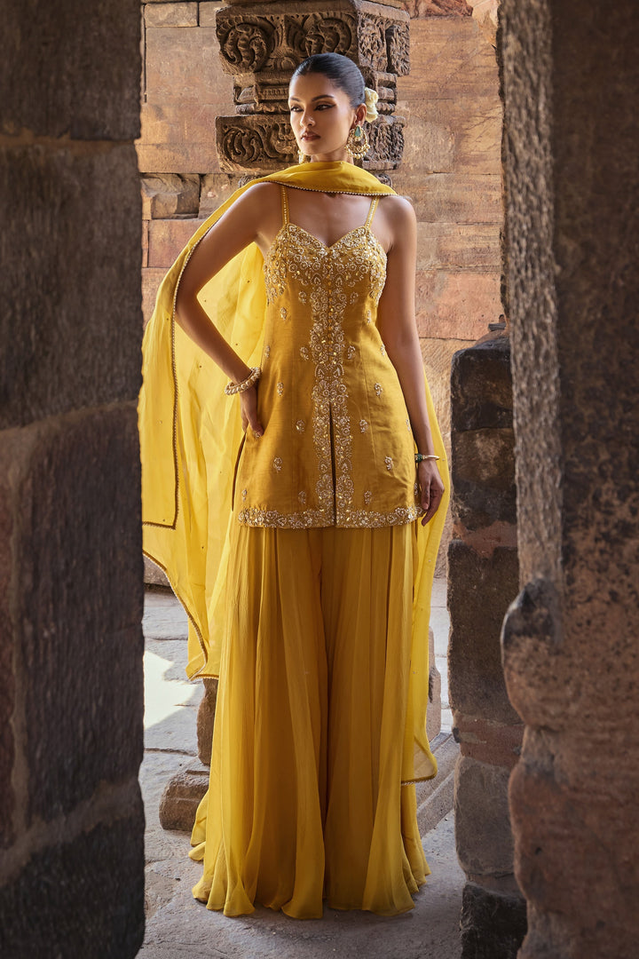 yellow Color Designer Embroidery Work Salwar Suits Online